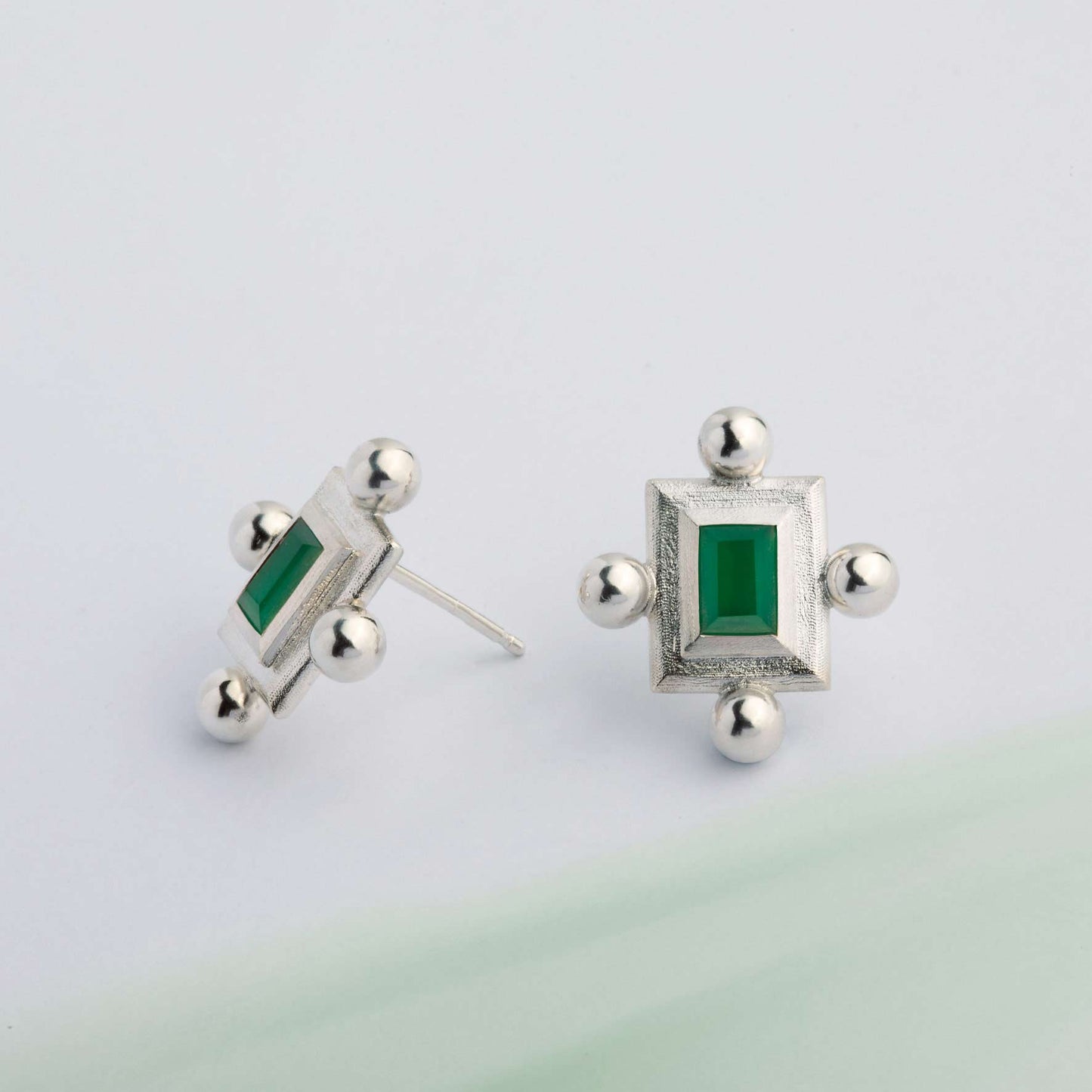 Green Earrings "Ancient System"