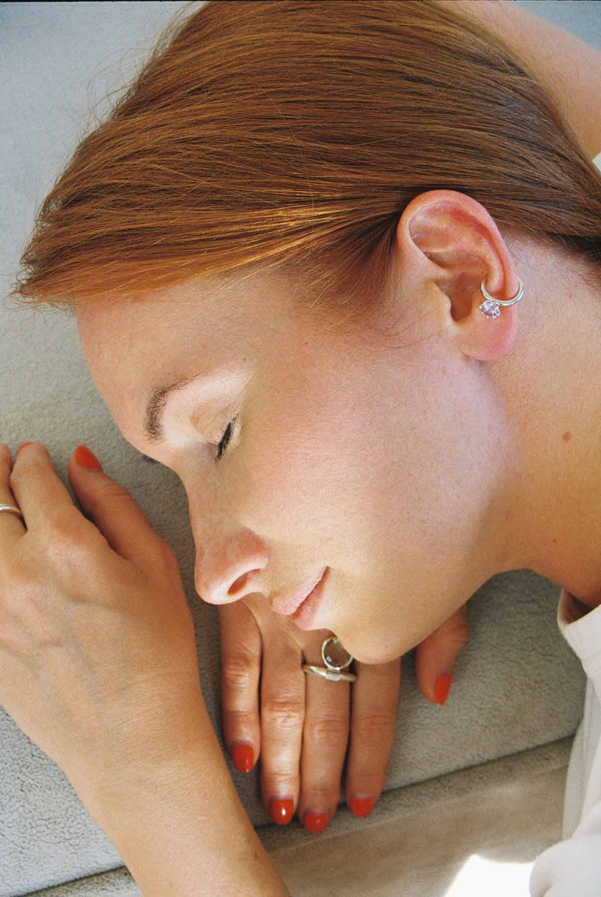 Blue Ear Cuff "Unattached"