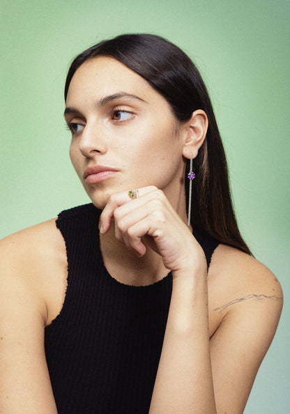 Violet Earrings "Floating Stones"