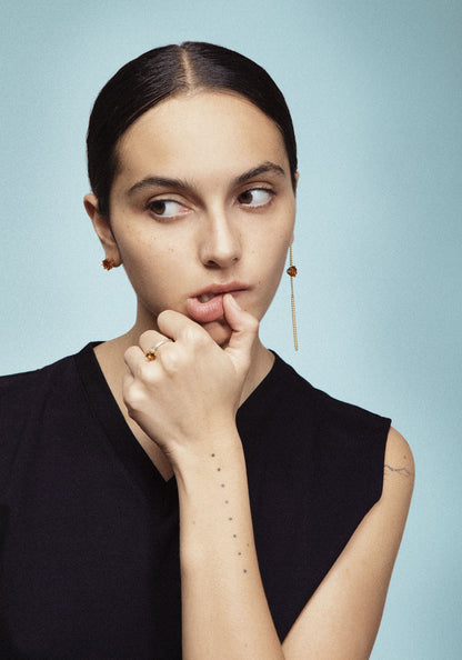 Orange Earrings "Floating Stones"