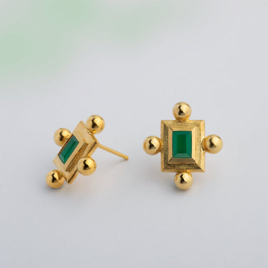 Green Earrings "Ancient System"