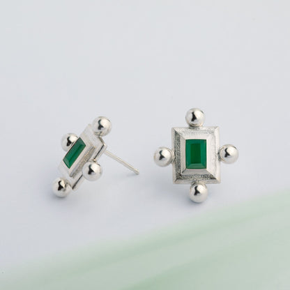 Green Earrings "Ancient System"