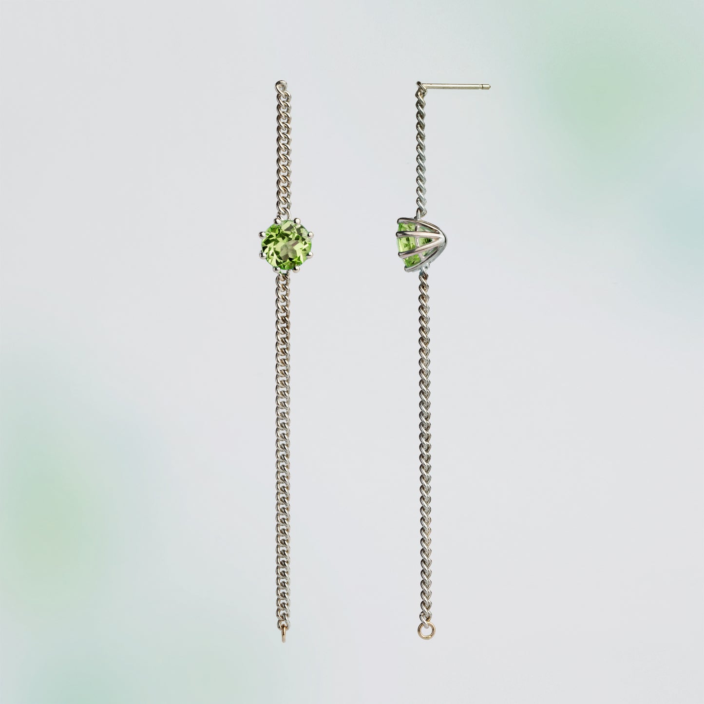 Green Earrings "Floating Stones"