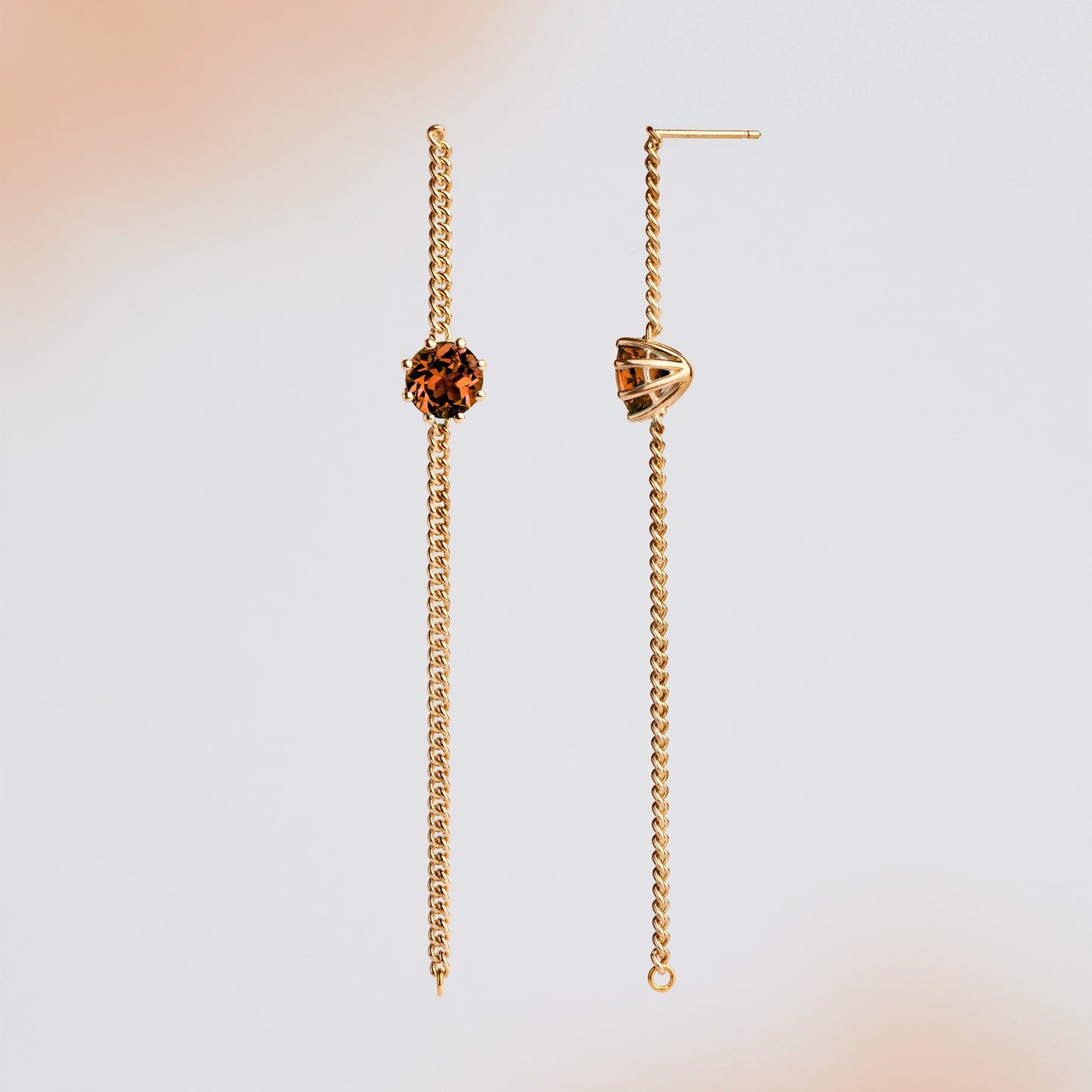 Orange Earrings "Floating Stones"