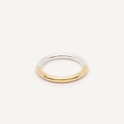 A wedding ring made out of 2 types of gold -18K Yellow and 18K White, symbolizing the union of two different people. Handmade jewelry piece. 