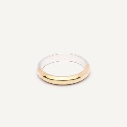 A wedding ring made out of 2 types of gold -18K Yellow and 18K White, symbolizing the union of two different people. Handmade jewelry piece. 