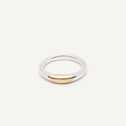 A wedding ring made out of 2 types of gold -18K Yellow and 18K White, symbolizing the union of two different people. Handmade jewelry piece. 