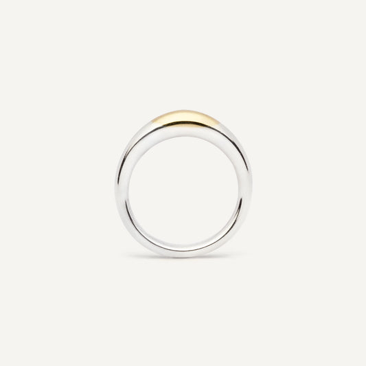 A wedding ring made out of 2 types of gold -18K Yellow and 18K White, symbolizing the union of two different people. Handmade jewelry piece. 