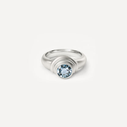 Silver 2/3 ring with Blue Topaz. 