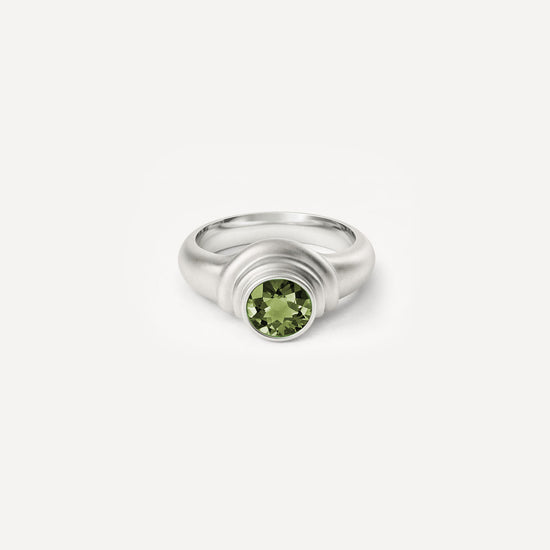 Silver 2/3 ring with Peridot. 