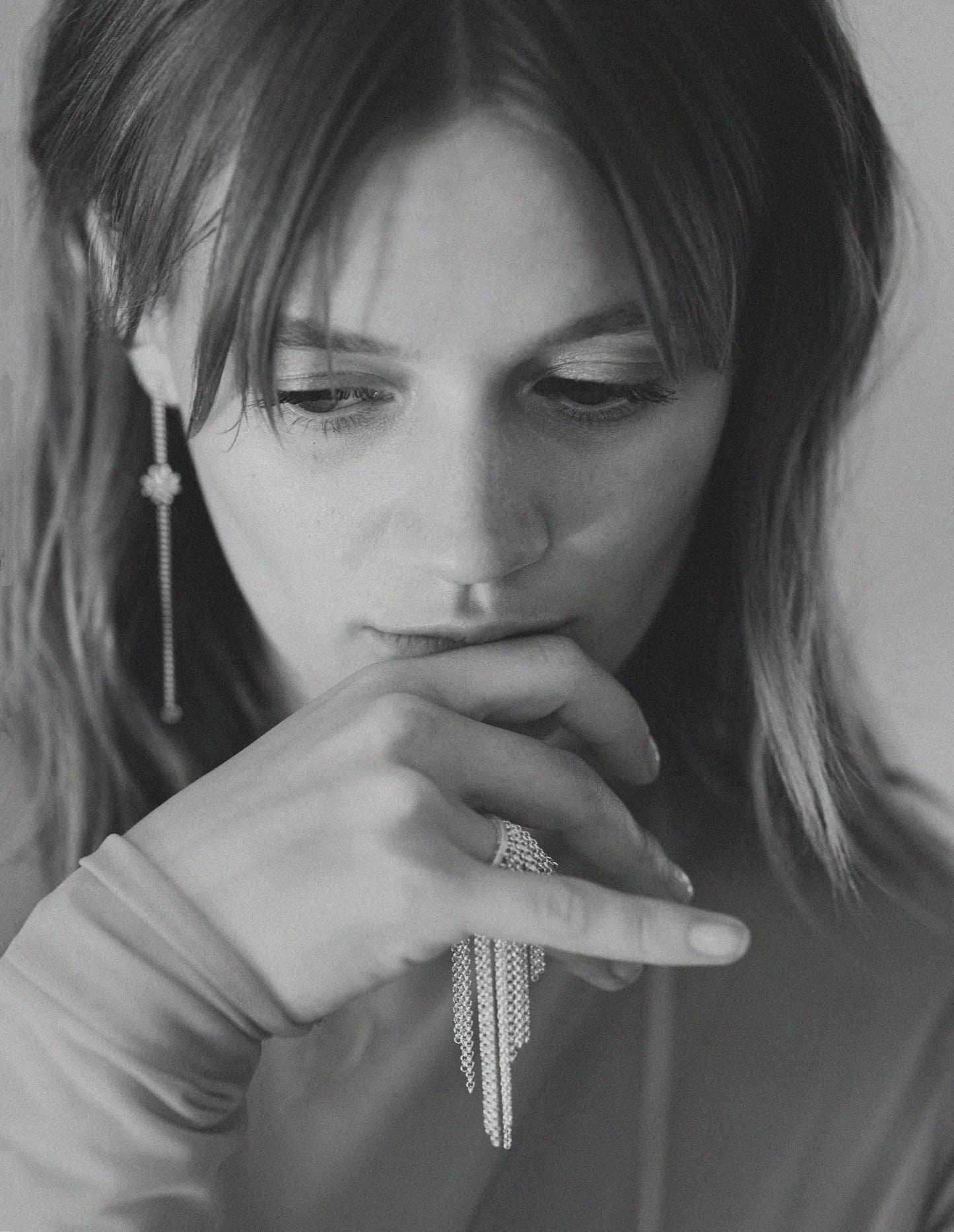 This silver ring offers sensation of water falling on your head, touching your skin, flowing down the body. Unique piece of jewelry. Handmade in Barcelona. 