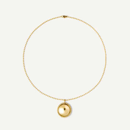 Gold plated silver half-sphere necklace designed to be worn every day. Handmade in Barcelona.