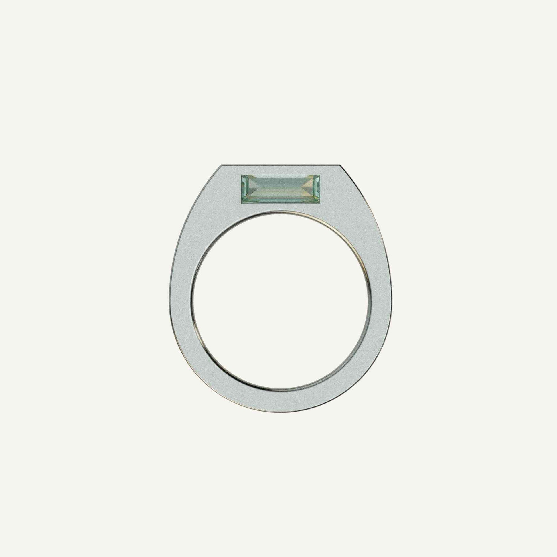 This silver signet ring is made of 2 parts. When it’s closed, it looks as if nothing’s happening. But when you open it — surprise — a hidden garden of gemstones inside. 